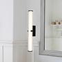 Clamp LED bathroom light steel opal glass black 0