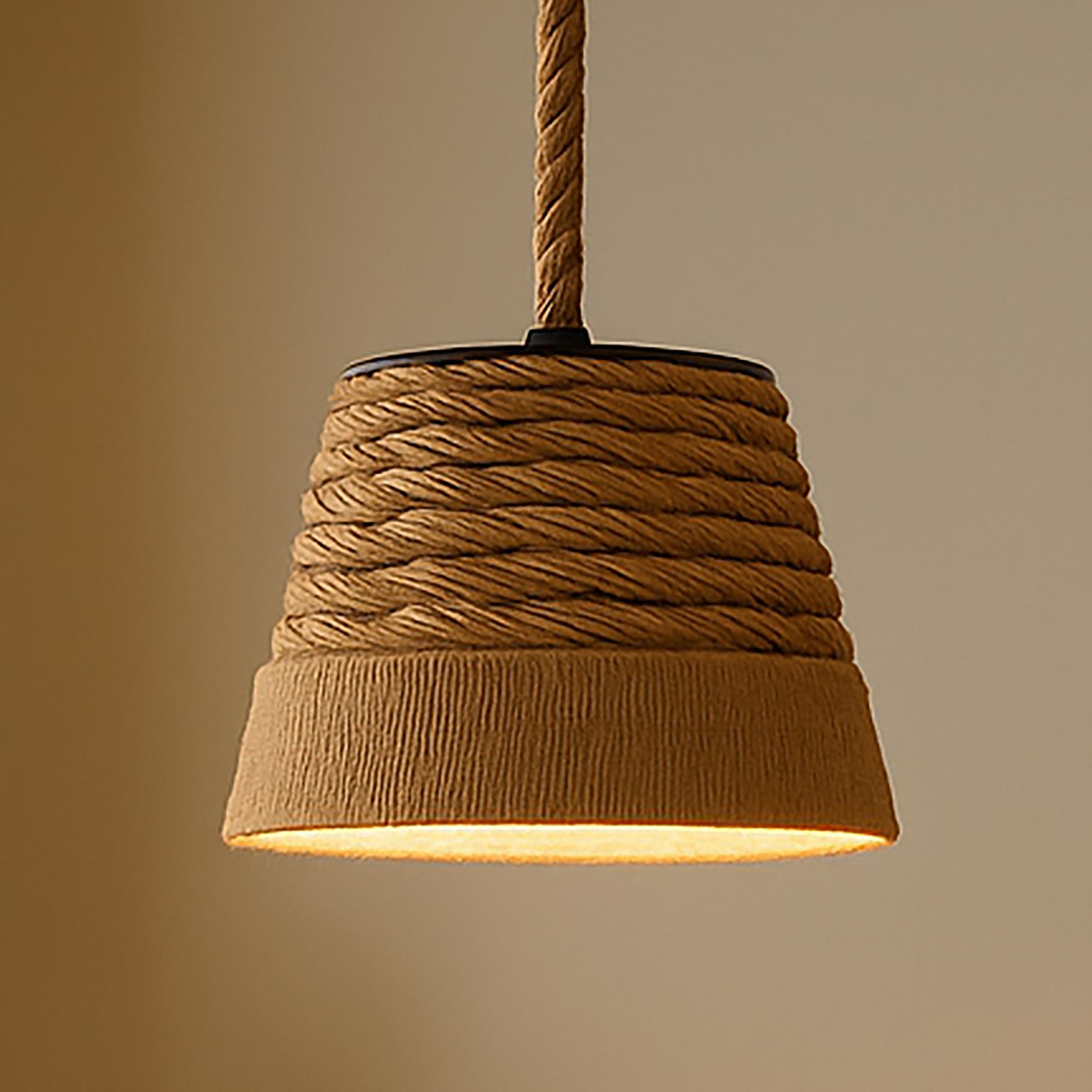 1-Flammig Coen Pendelleuchte Rattan  0