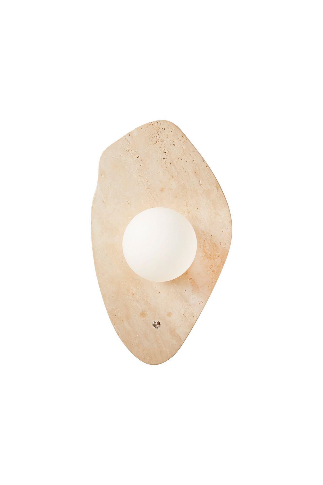 Halle Wandleuchte Travertin Creme 3