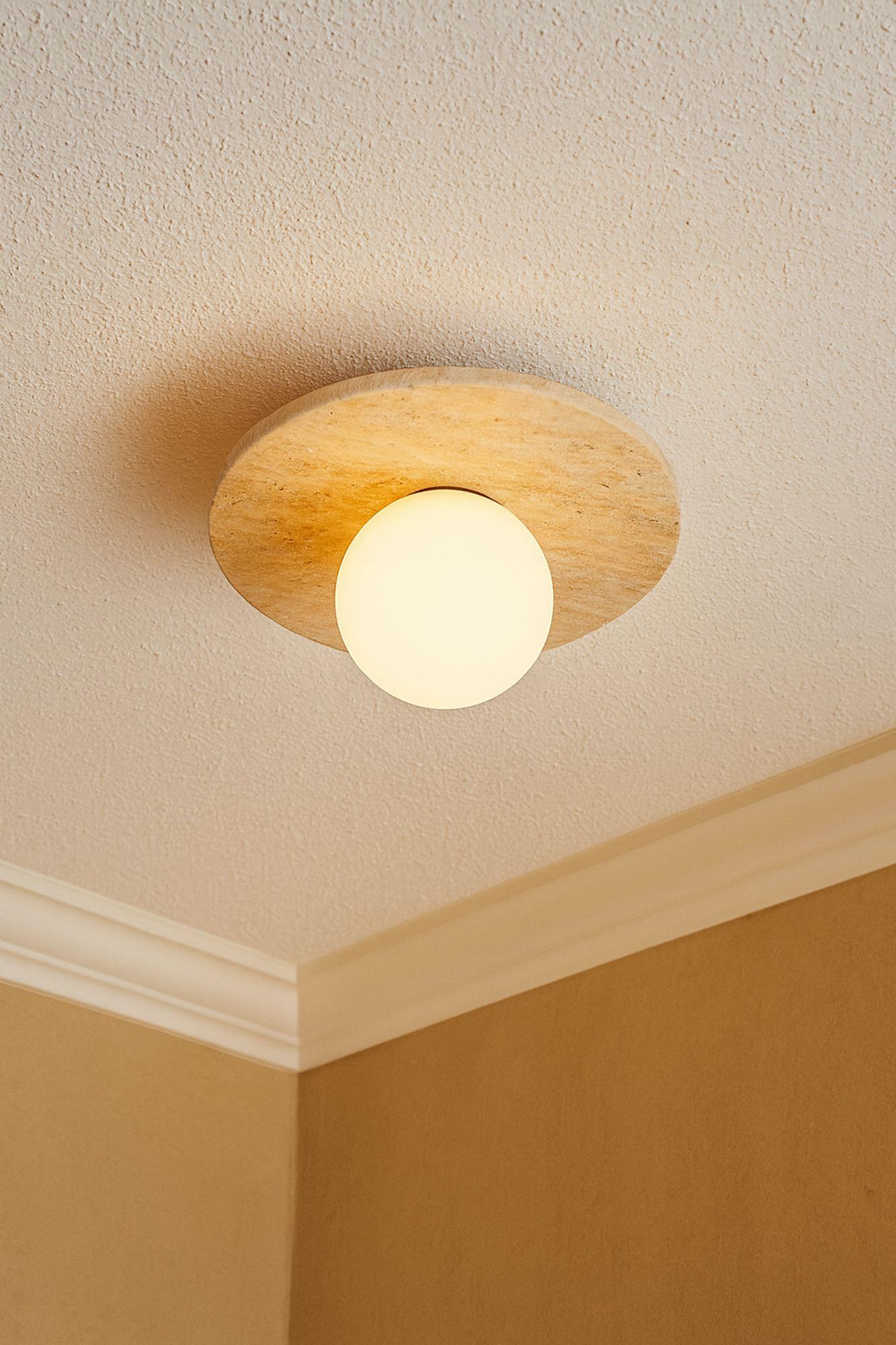 Tor-Tun Pendelleuchte Travertin Creme Ø 10cm 2