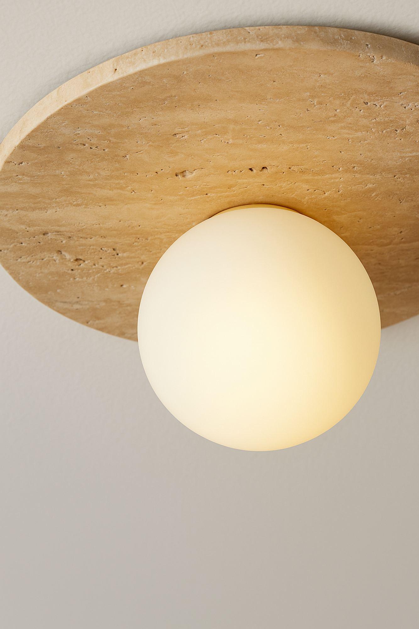 Tor-Tun Pendelleuchte Travertin Creme Ø 10cm 4