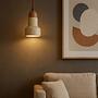 Swis Pendant Light Travertine Oak Wood Natural 2