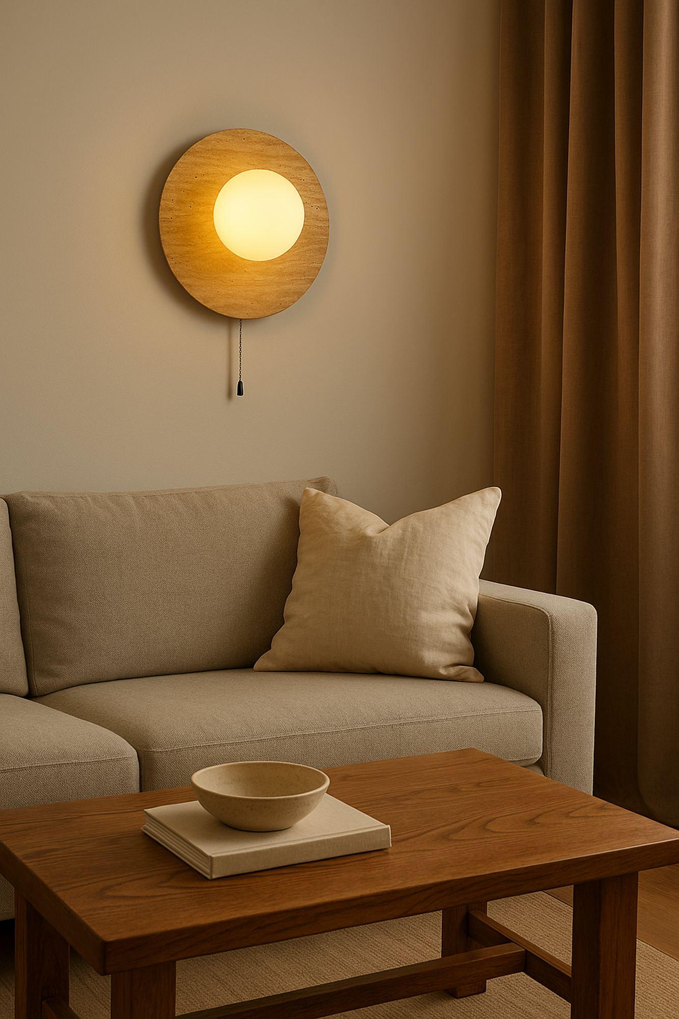 Tor Wandleuchte Travertin Creme 4