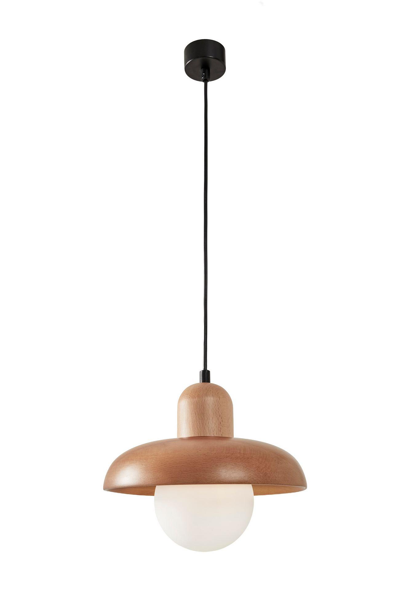 Hand Pendelleuchte Eichenholz Braun 1