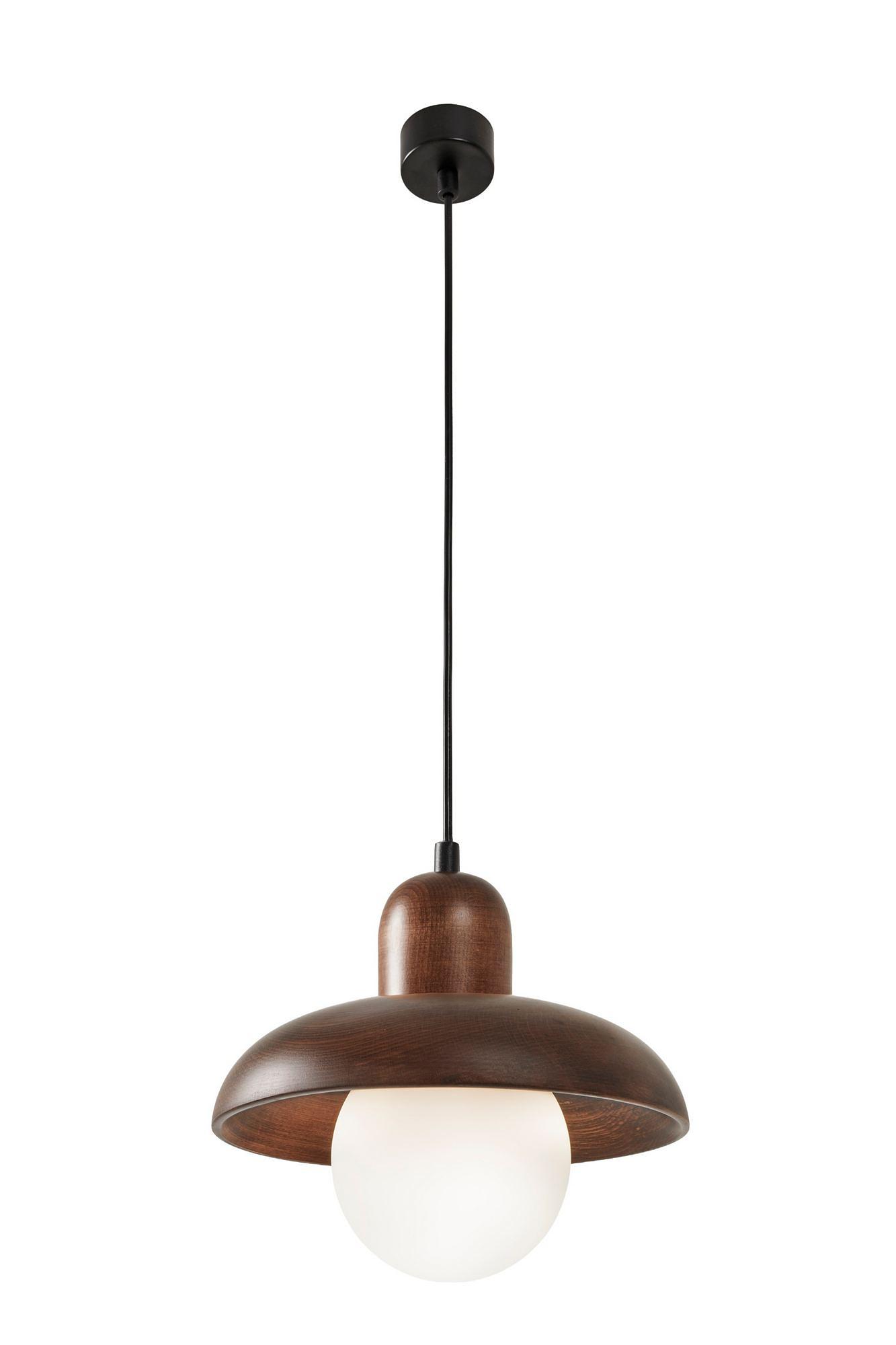 Hand Pendelleuchte Walnussholz Braun 5