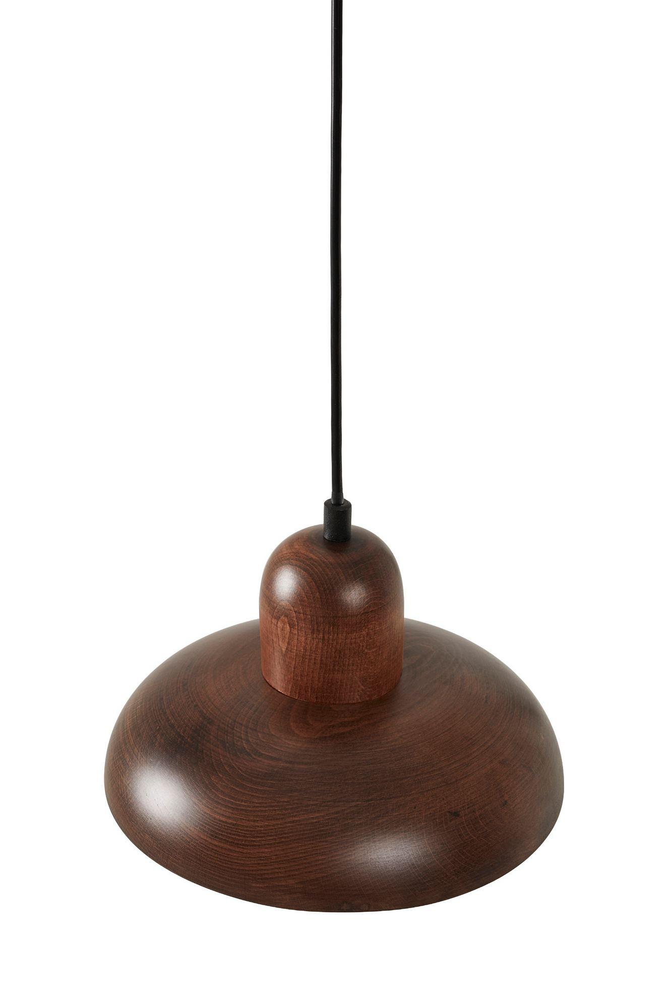 Hand Pendelleuchte Walnussholz Braun 6