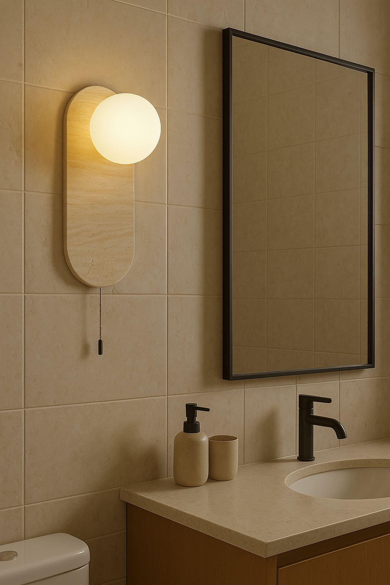 Tor Wandleuchte Travertin Creme 3