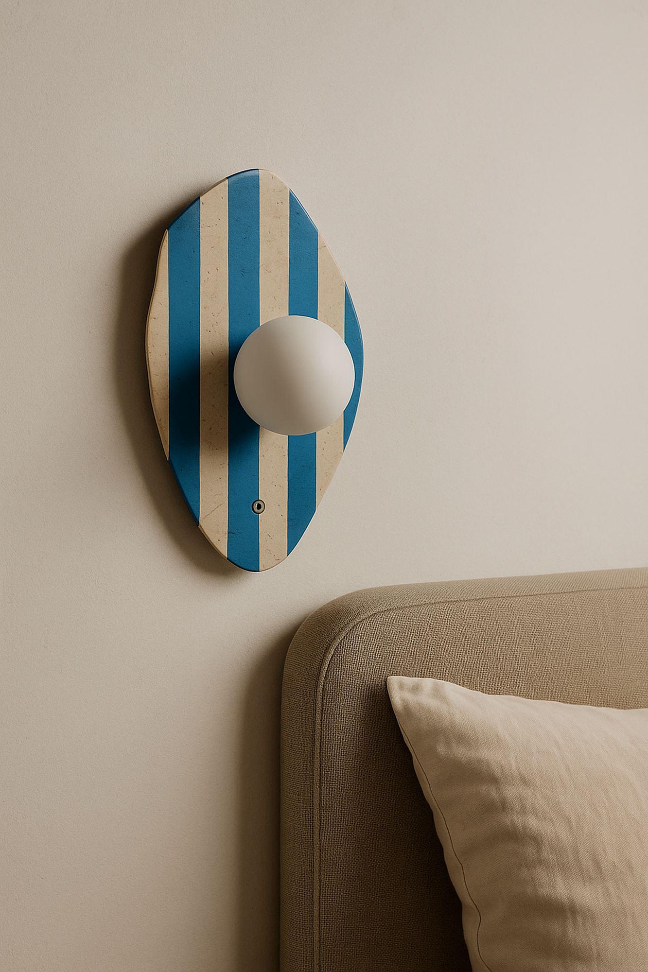 Season Wall Lamp Travertine Blue 0
