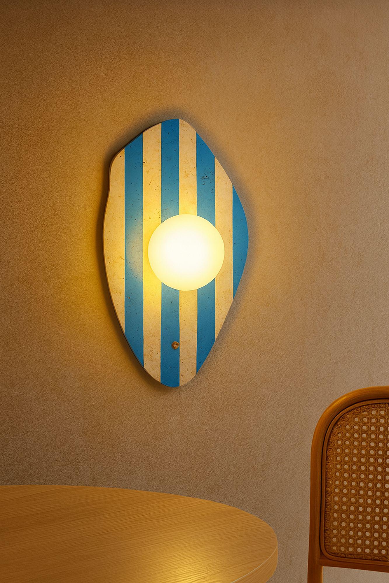 Season Wall Lamp Travertine Blue 2