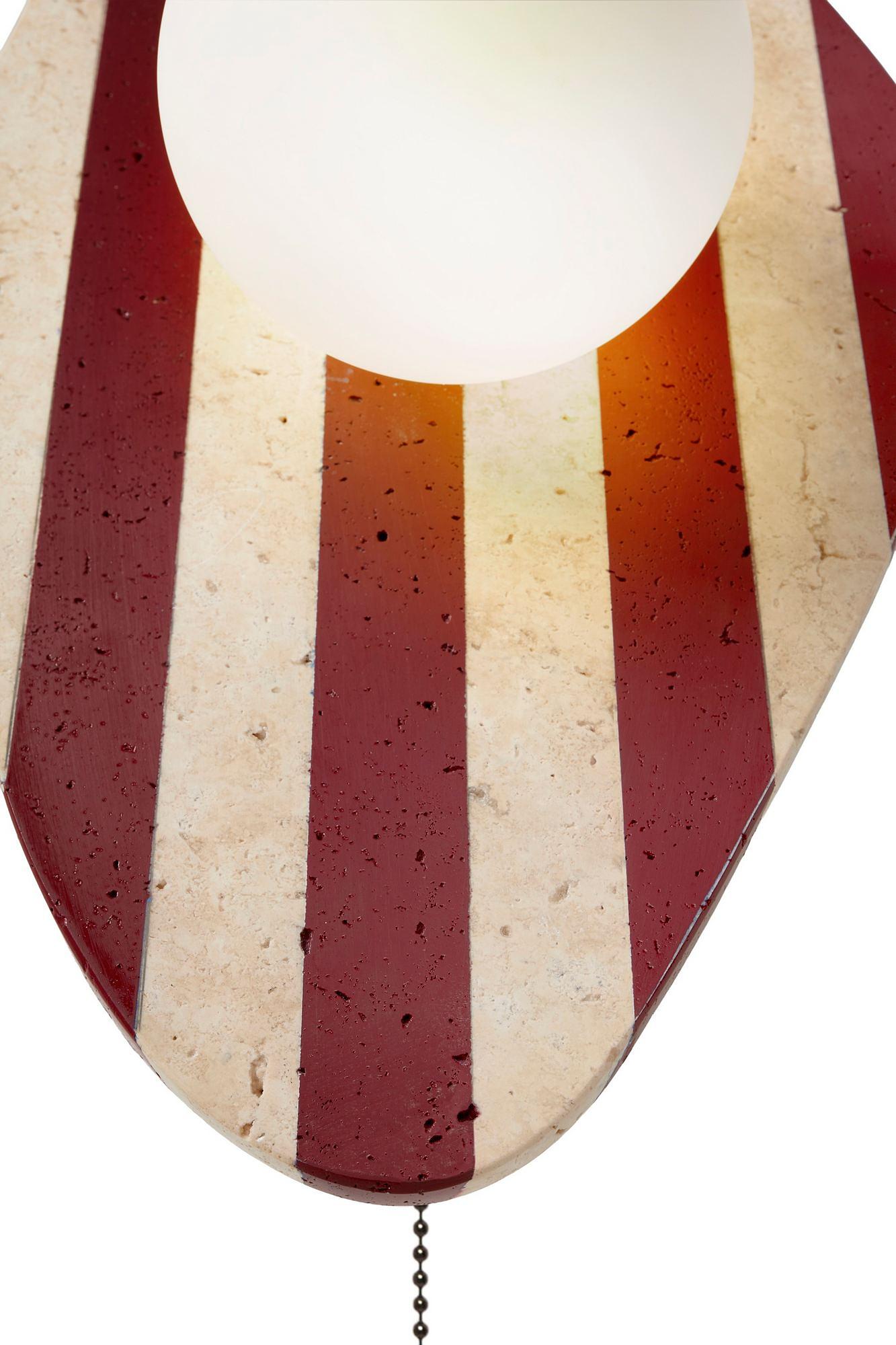 Band Wall Lamp Travertine Red 7