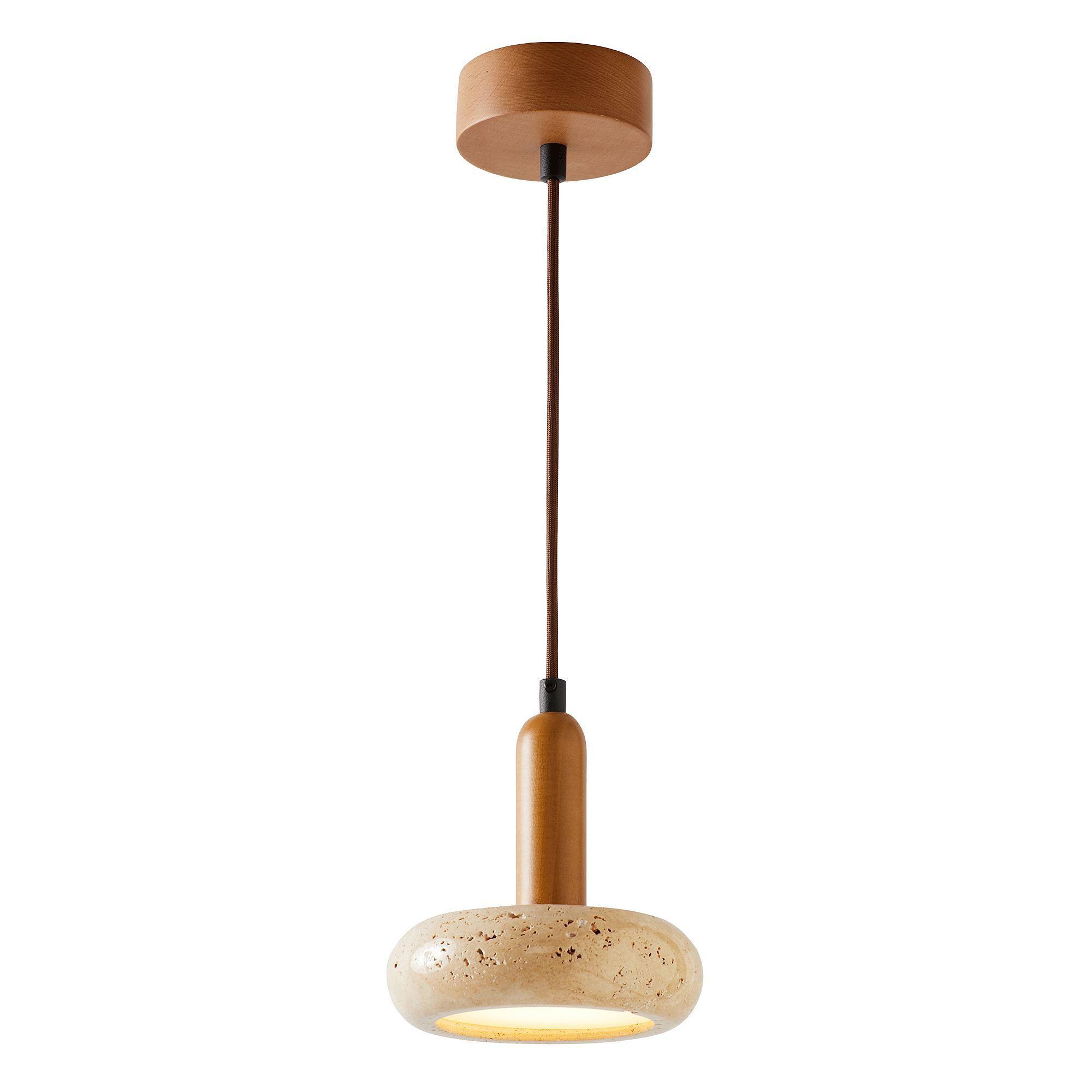 Worm Pendant Light Oak Wood Cream 1
