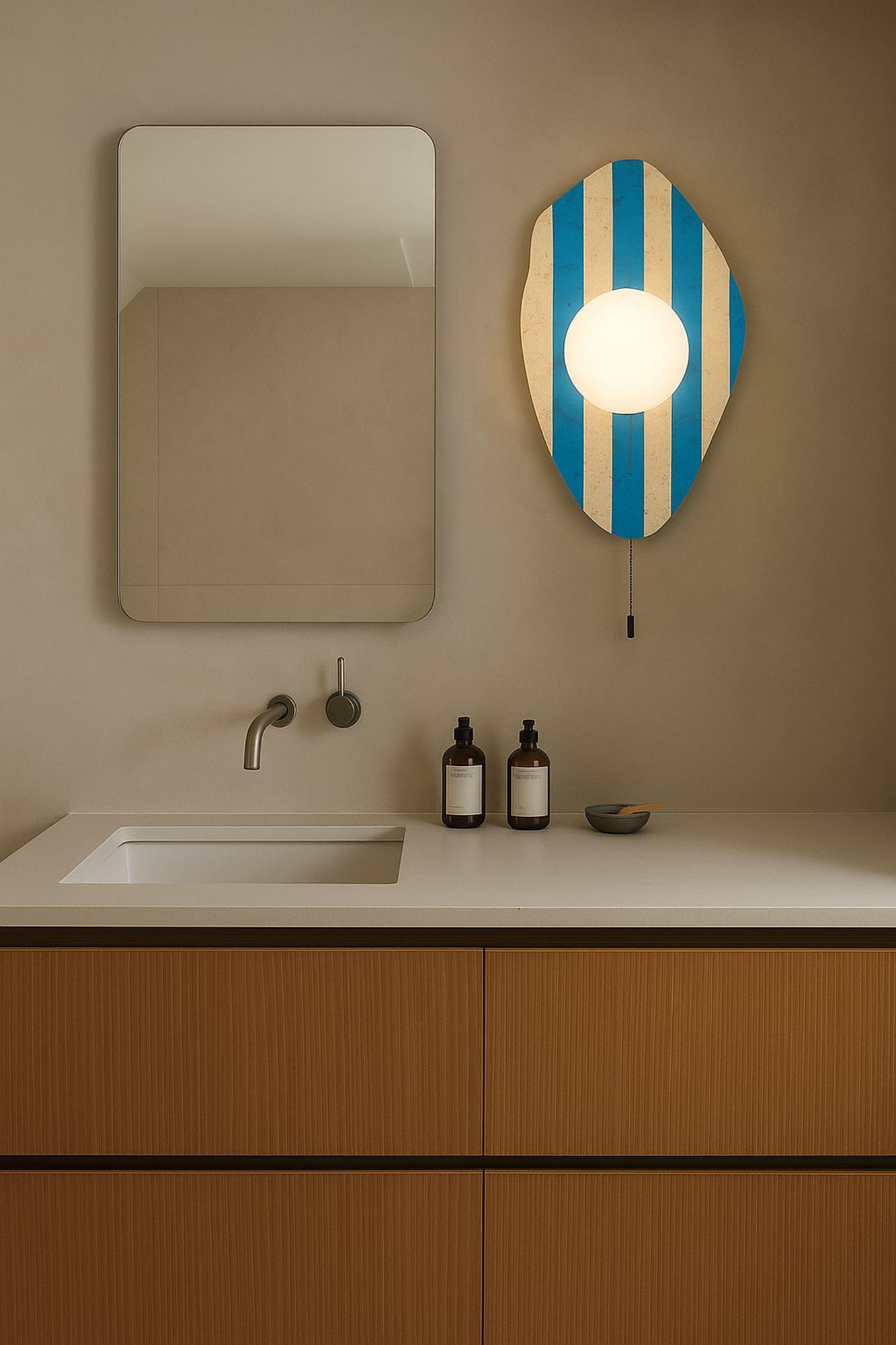 Side Wall Lamp Travertine Blue 2