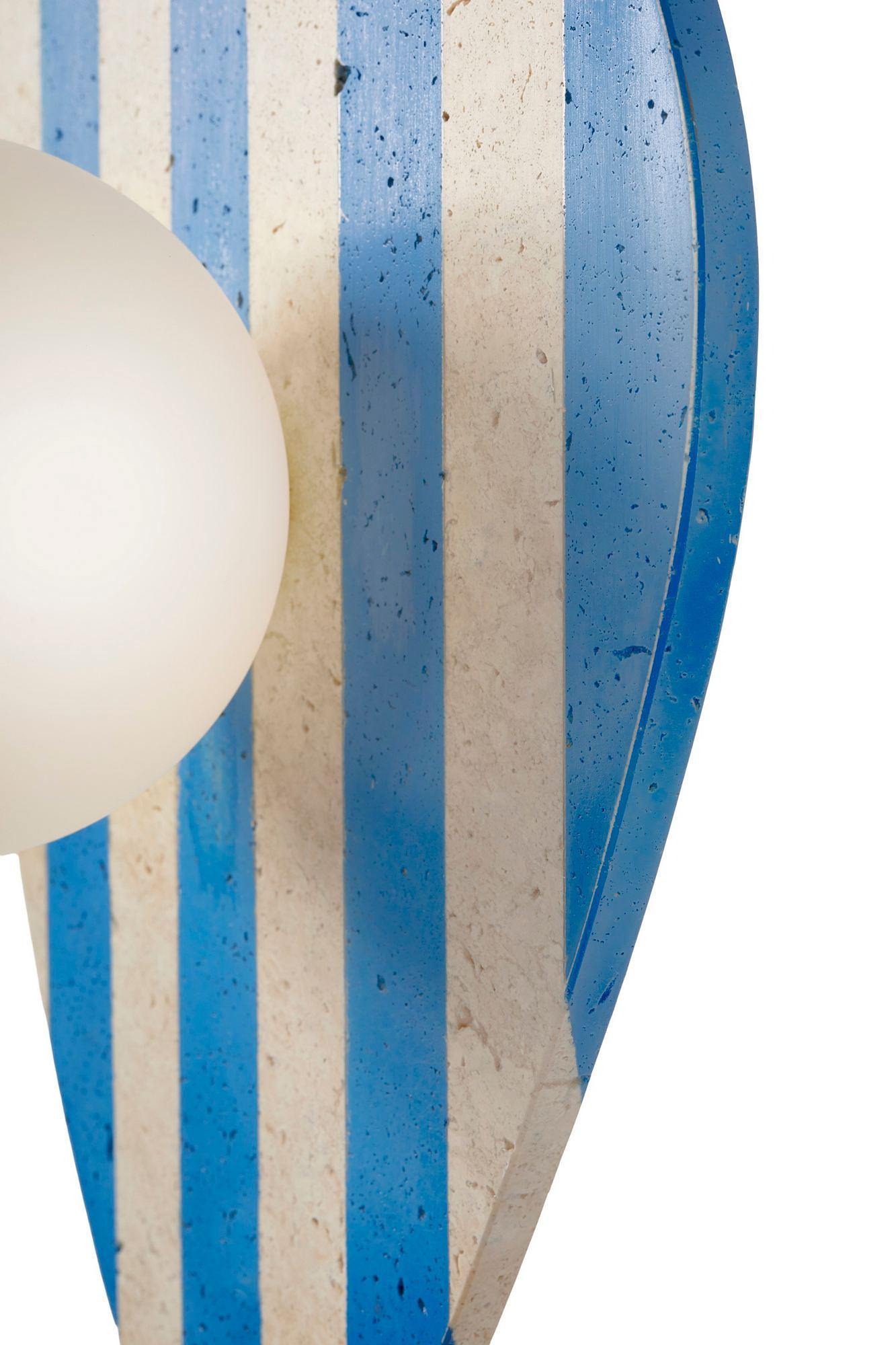 Side Wall Lamp Travertine Blue 7