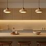 Round Pendant Light Oak Wood Travertine Cream 4