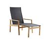 Safari Deckchair mit Hocker Teak Anthrazit 0