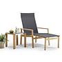 Safari Deckchair with Stool Teak Anthracite 1