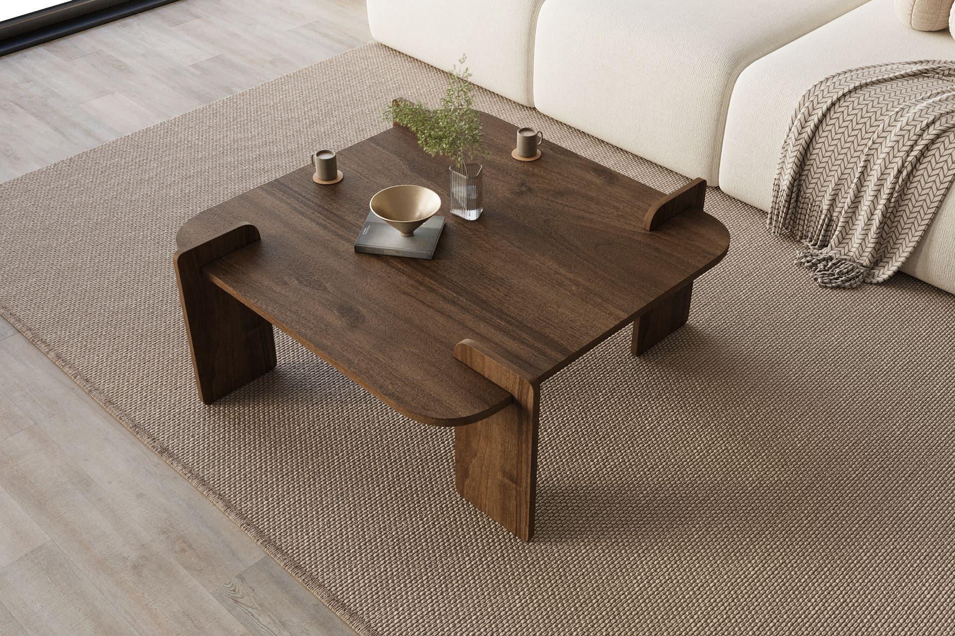 Coffee Table Walnut Brown Look 3