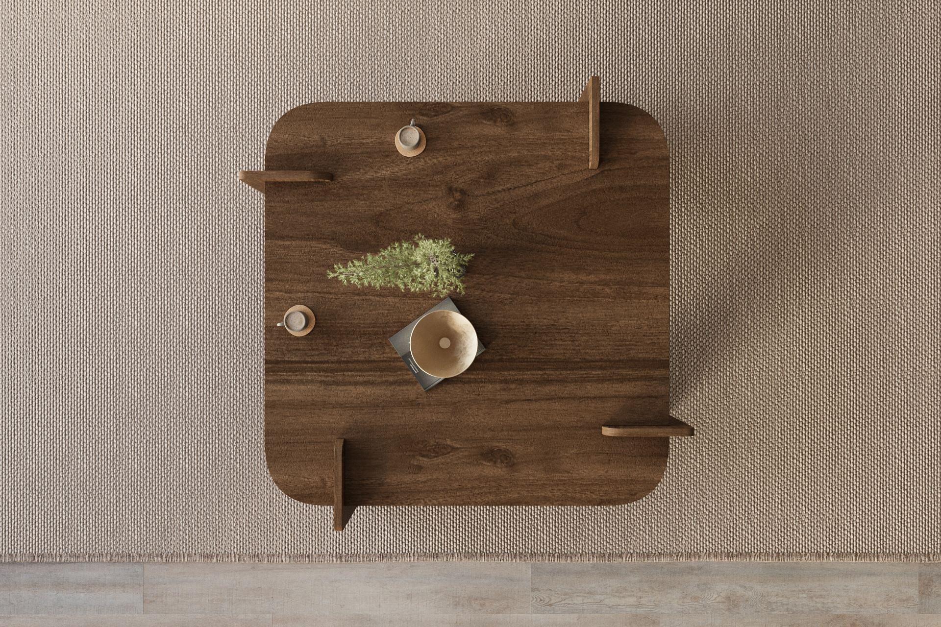 Coffee Table Walnut Brown Look 4