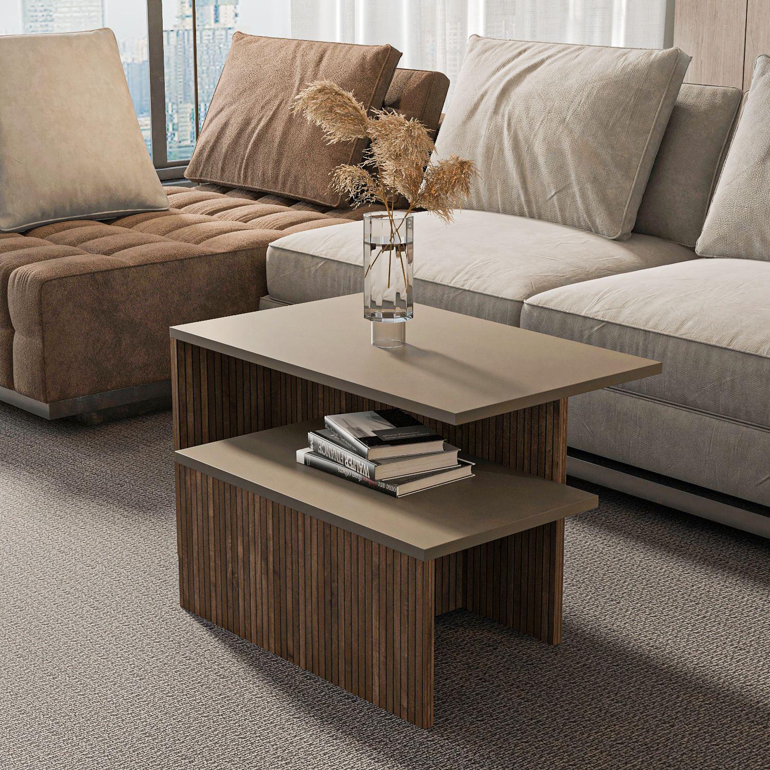 Twins Couchtisch Taupe 2