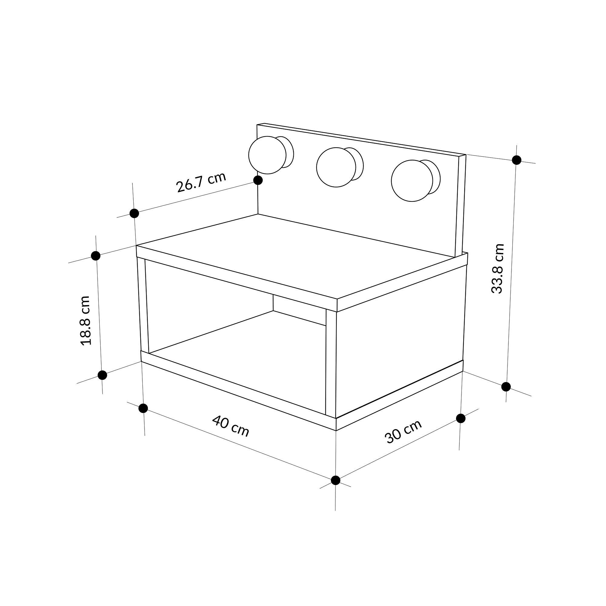 Treo Nightstand Oak Brown Look 4