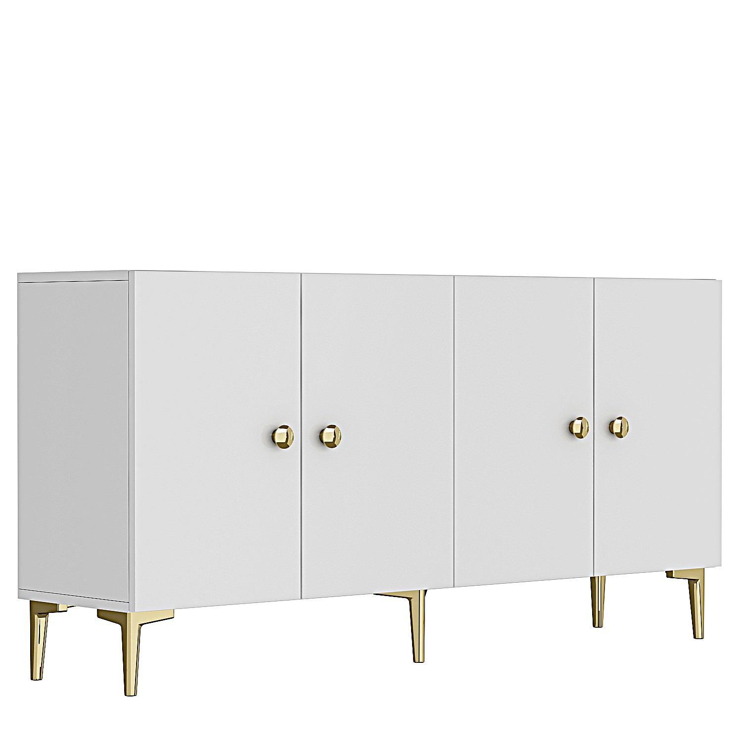 Simple 150 Sideboard White Gold 5