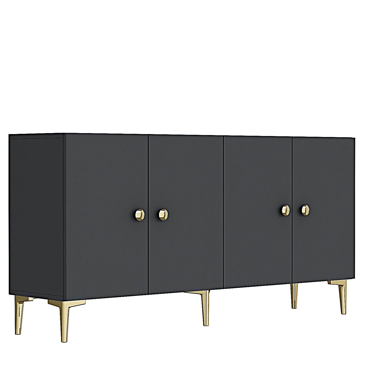 Simple 150 Sideboard Anthracite Gold 1
