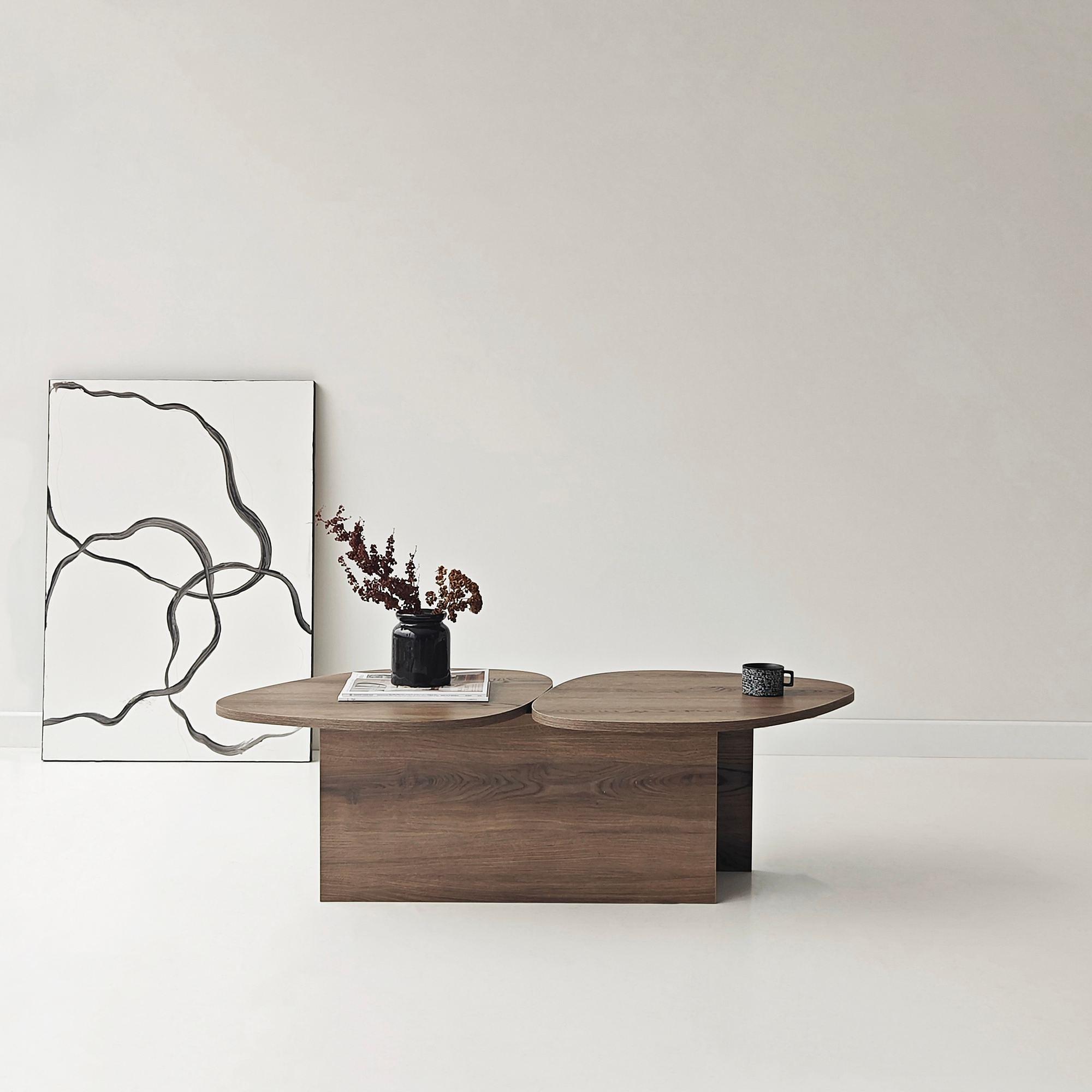 Stones Coffee Table Walnut Brown Look 5