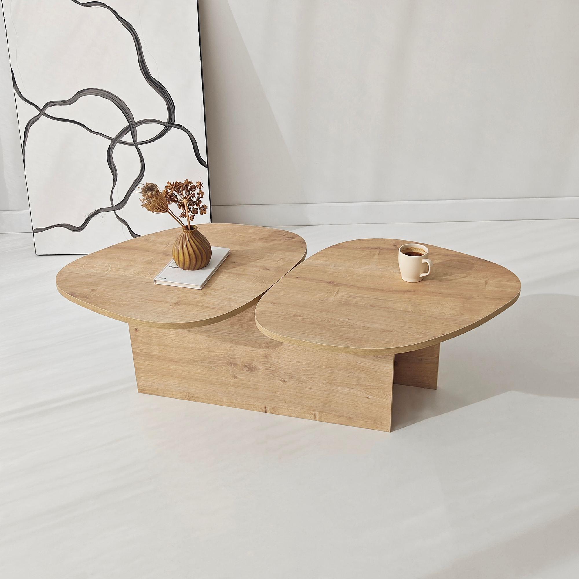 Stones Coffee Table Natural Oak Look 5