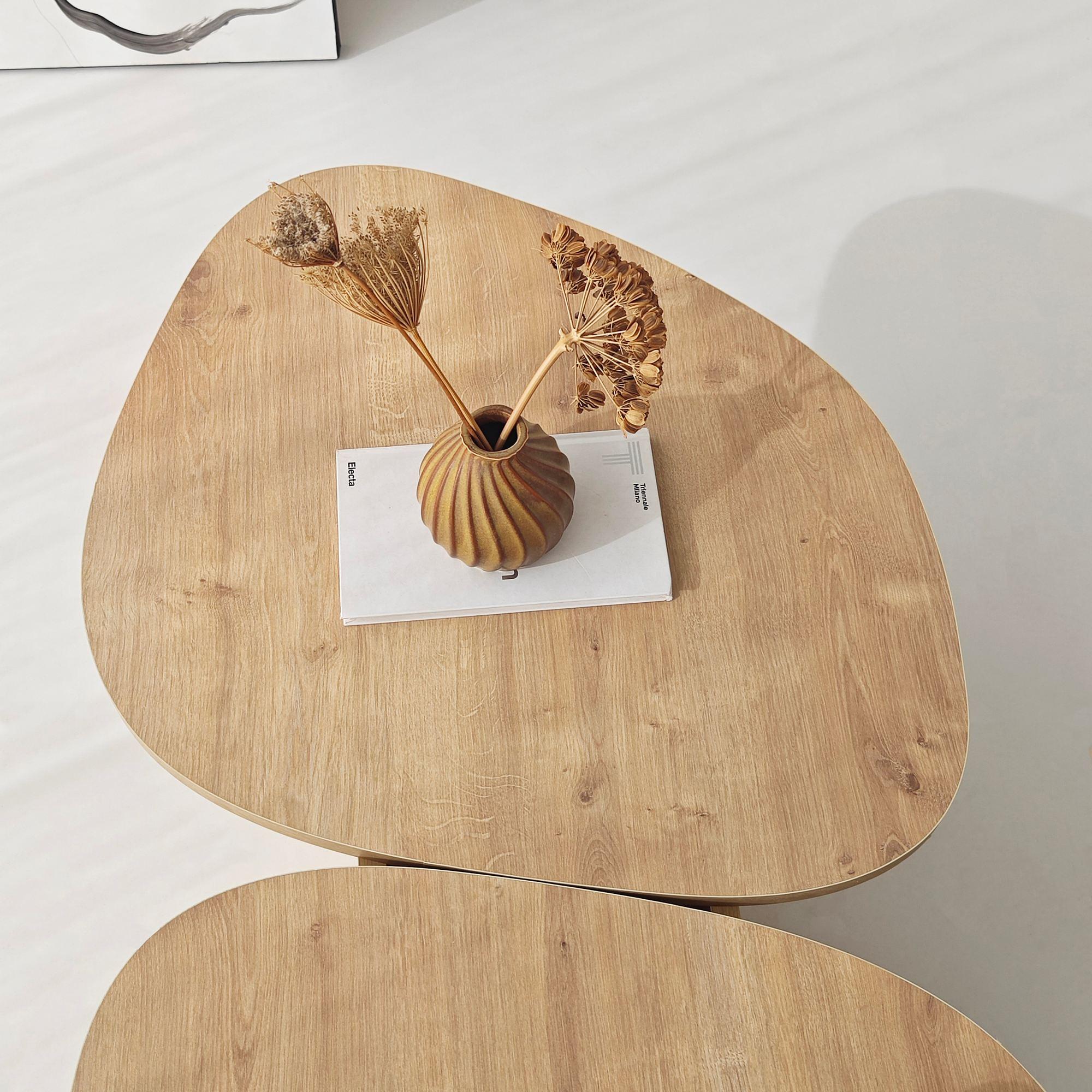 Stones Coffee Table Natural Oak Look 7
