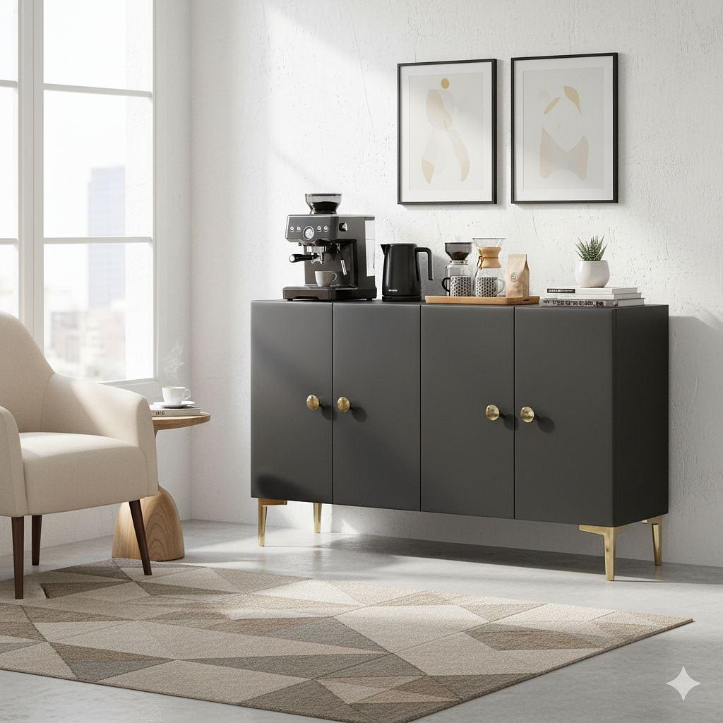 Simple 120 Sideboard Anthrazit Gold 0