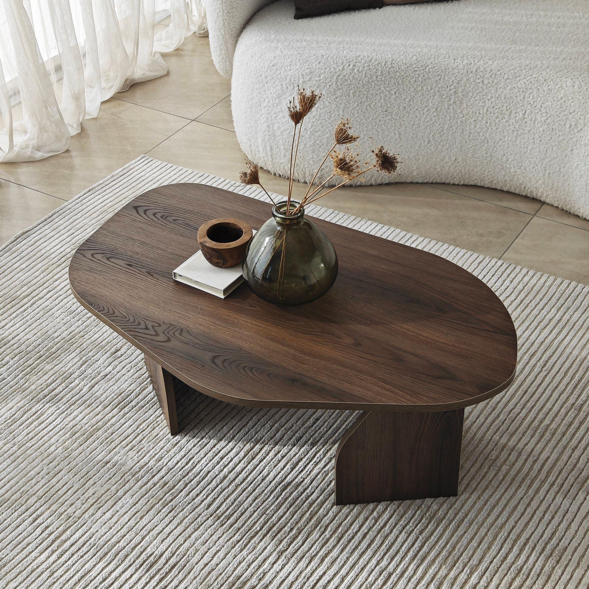 Rock Couchtisch Nussbaum-Optik Braun 6