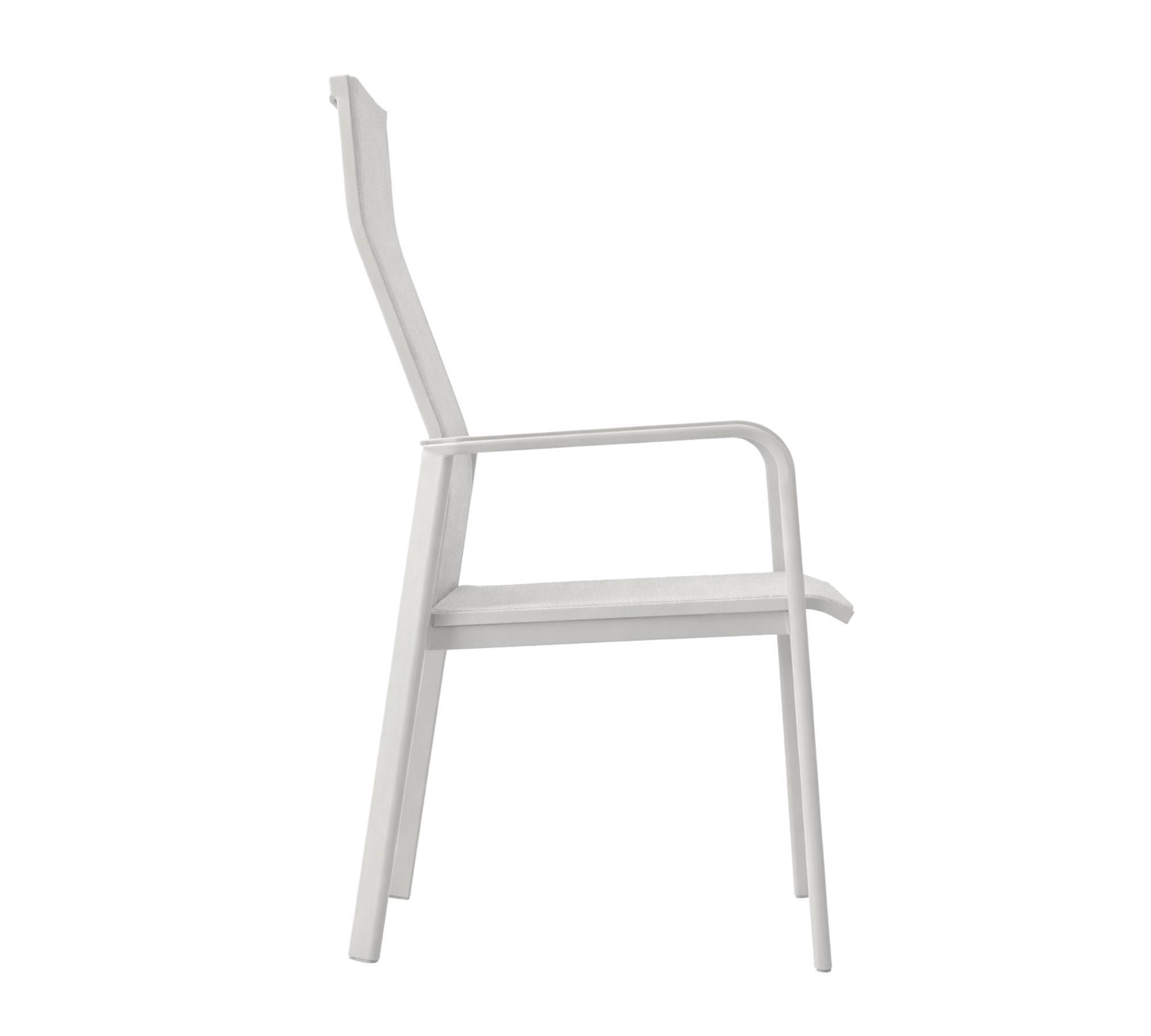 Breeze Stacking chair high backrest Aluminum Softex White 2