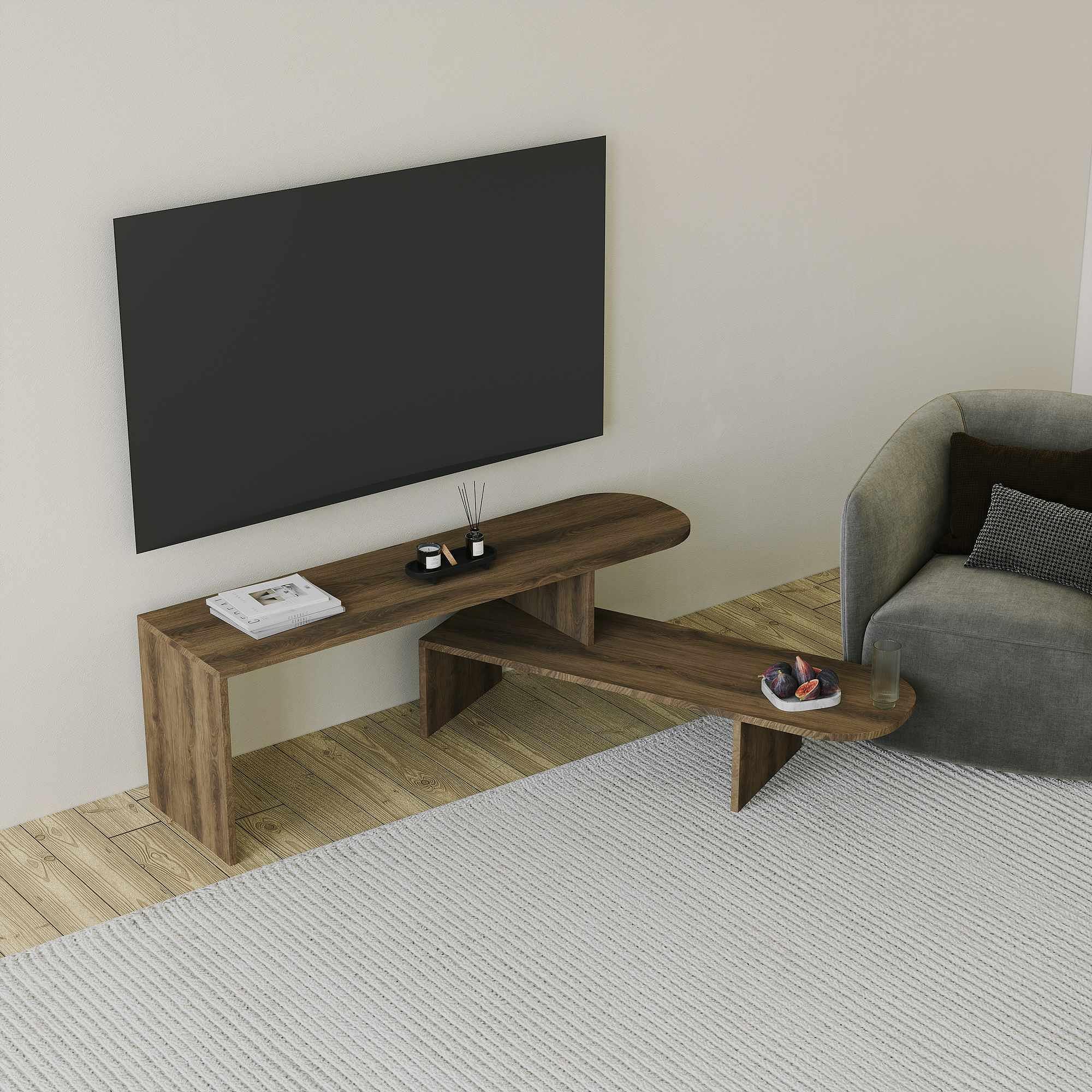 Puzzle Lowboard effetto noce marrone 2