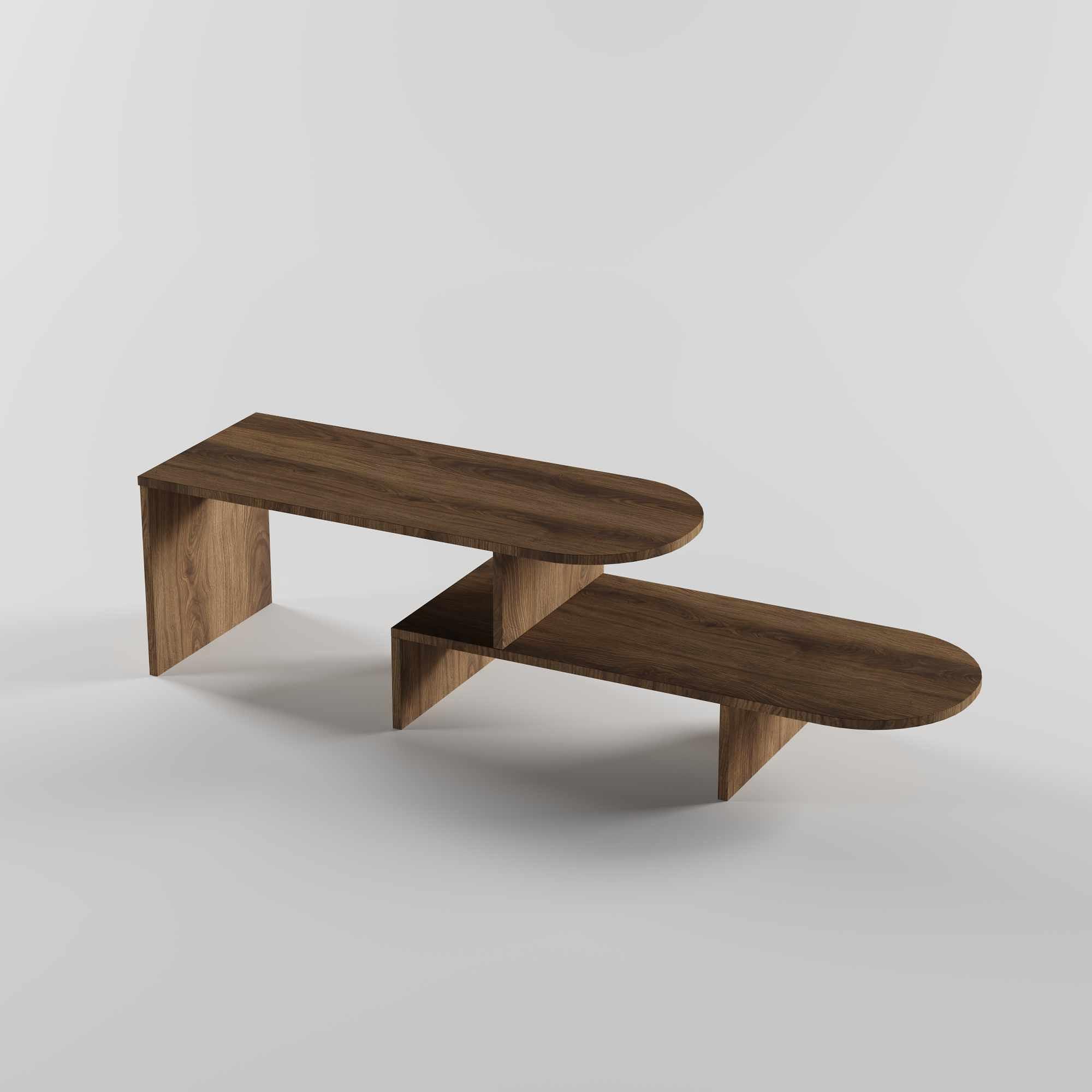 Puzzle Tavolino da salotto effetto noce marrone 5