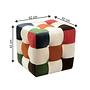 Patchwork Hocker Samt Mehrfarbig 4