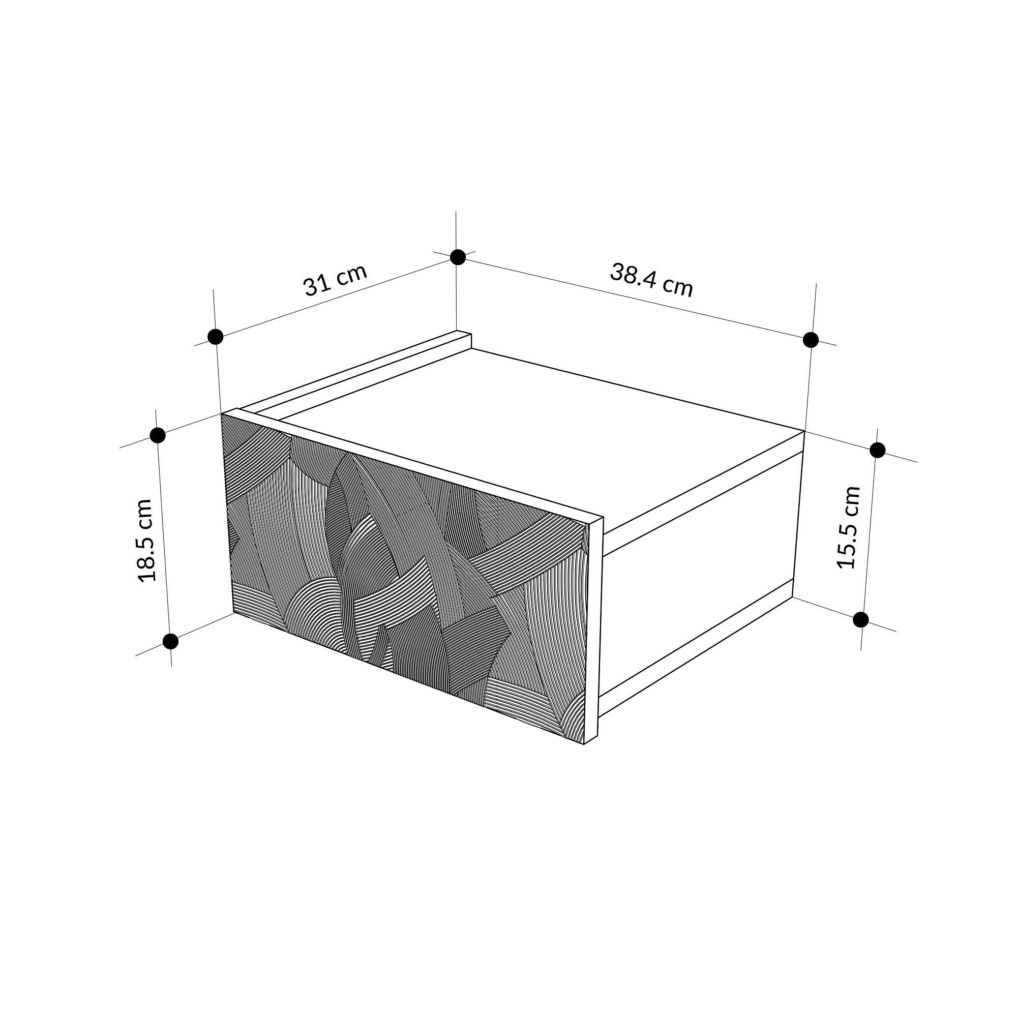 Onda Nightstand White Brown 5
