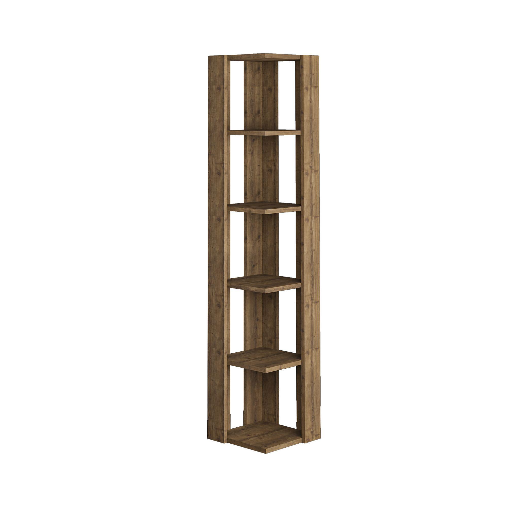 Nati Corner Shelf Walnut Look Brown 3