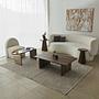 2x Luna Side Table + Coffee Table Walnut Look Brown 8