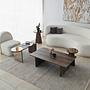 2x Luna Side Table + Coffee Table Walnut Look Brown 9