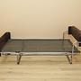 Vintage Bett Metallrahmen Naturleder Braun 1980er Jahre 5