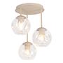 3-Flammig Bilman Deckenleuchte Gusseisen Klarglas Beige 3