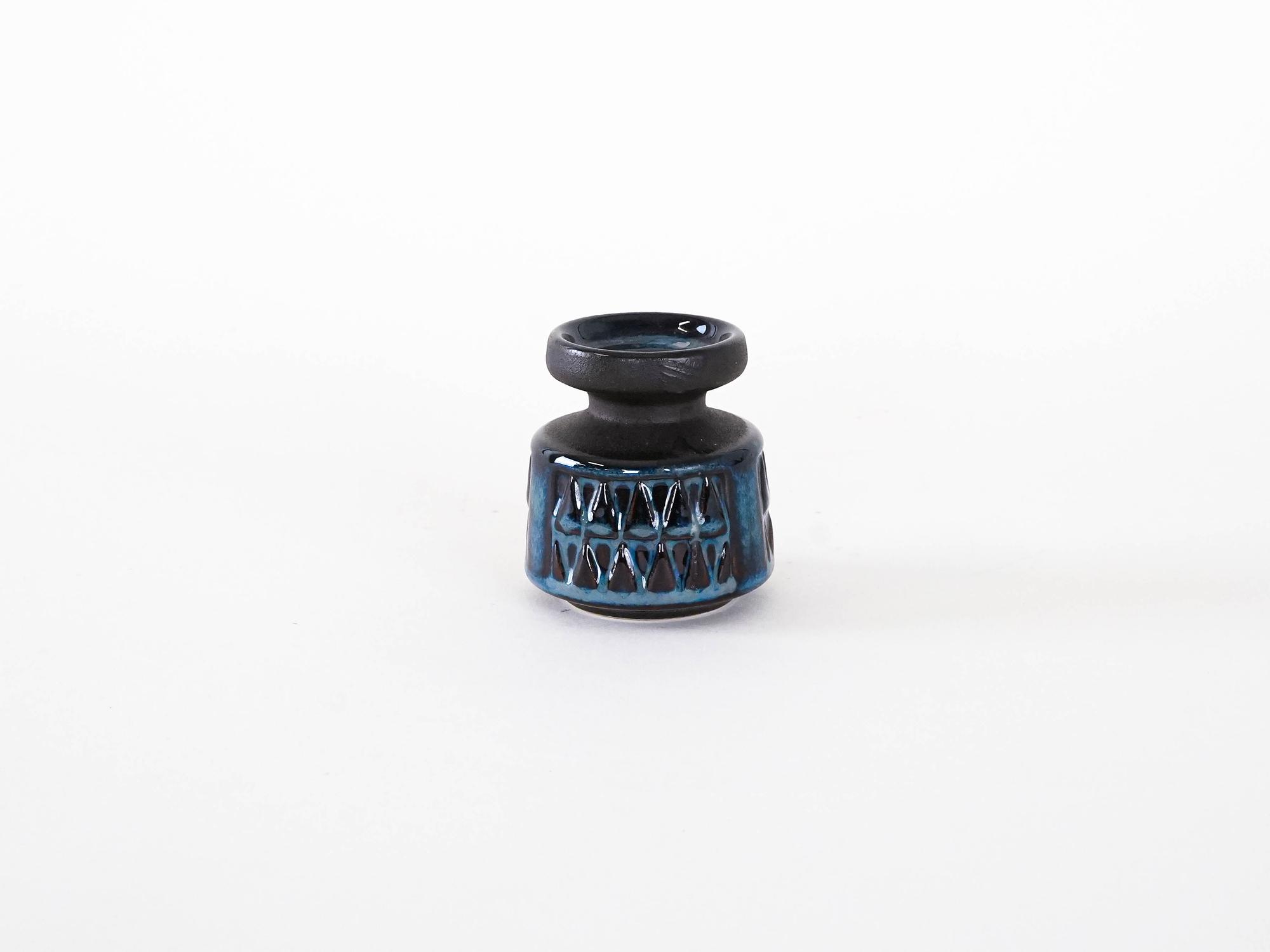 Ceramic Candle Holder Blue 2