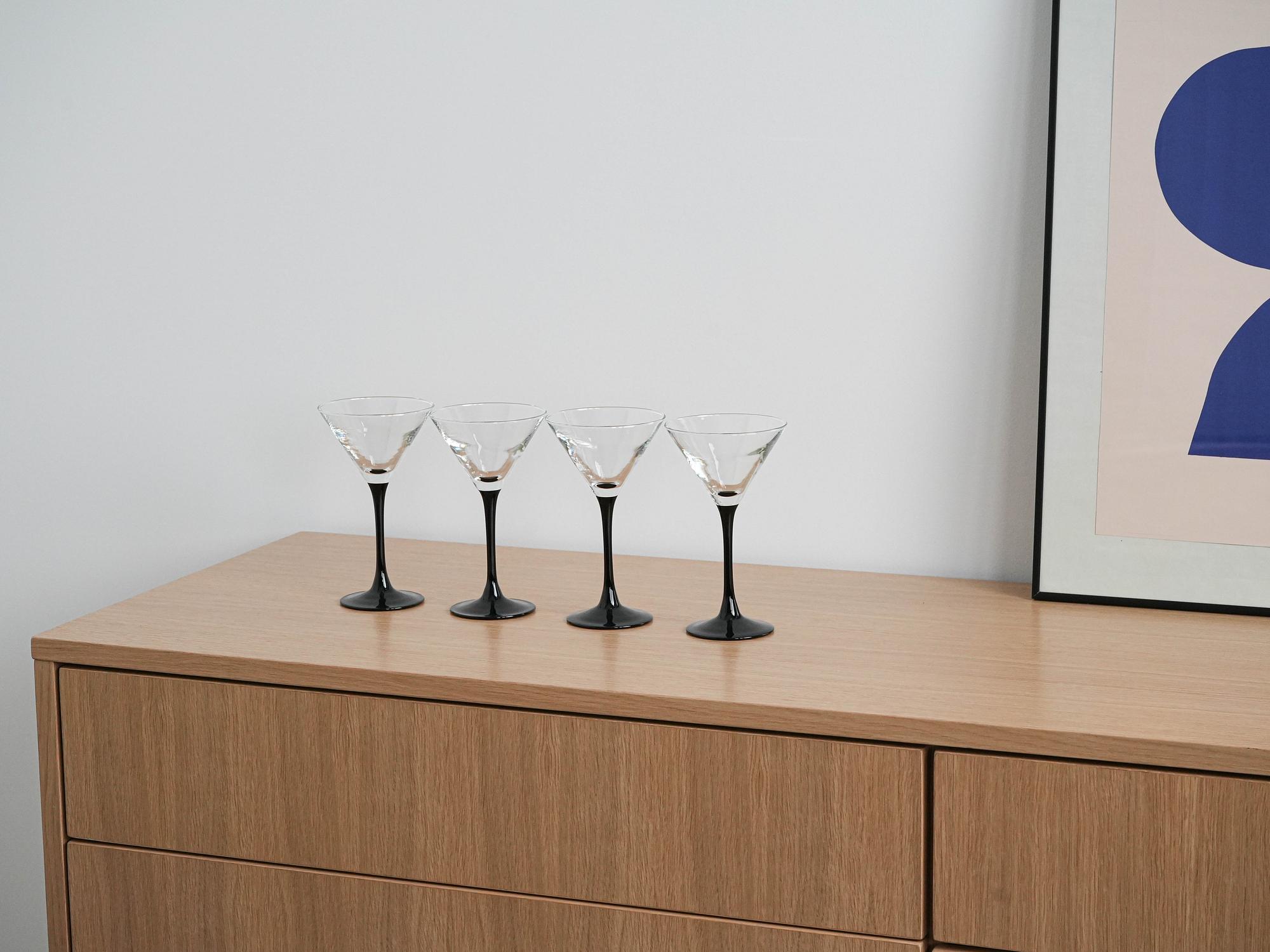 4x Martinigläser Schwarz 1