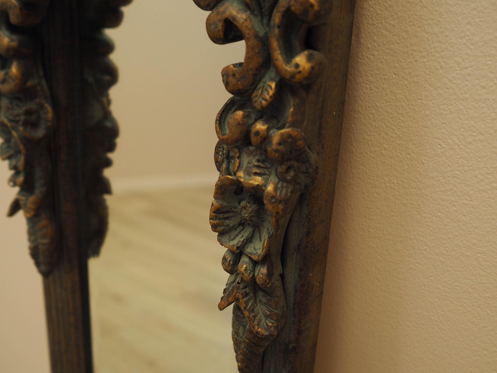 Mirror in Brown Wooden Frame 1960s 7