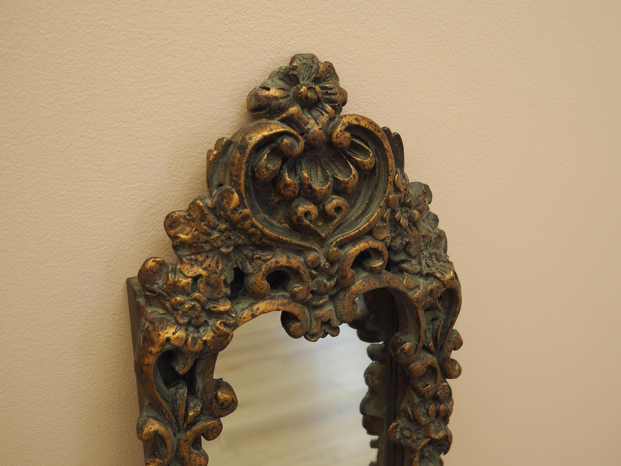 Mirror in Brown Wooden Frame 1960s 4