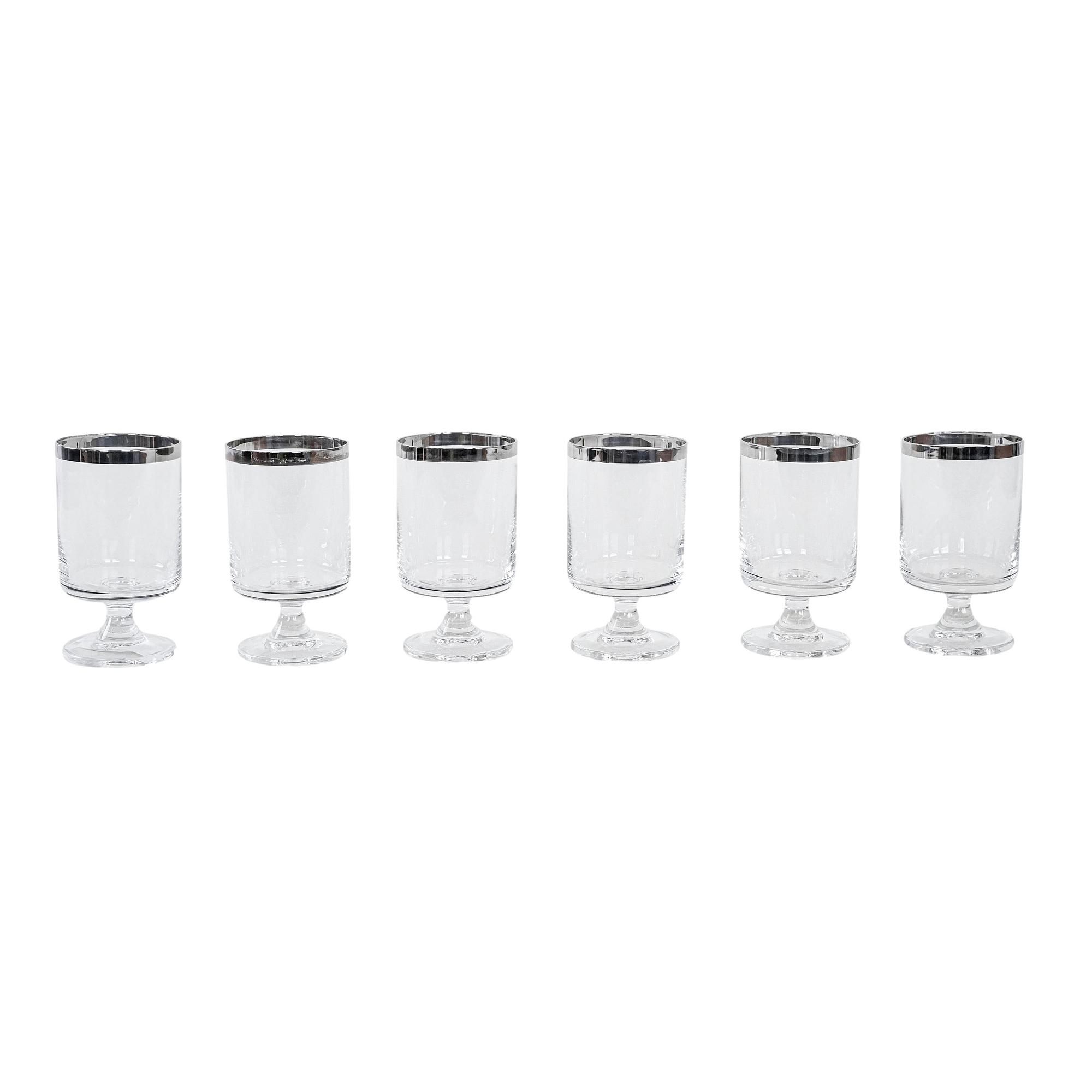 Set di bicchieri stile Hollywood Regency trasparente  anni '70 0