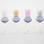 Glass set pastel colors 1970s 3