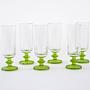 6er-Set Gläser Transparent Grün 1970er Jahre 3