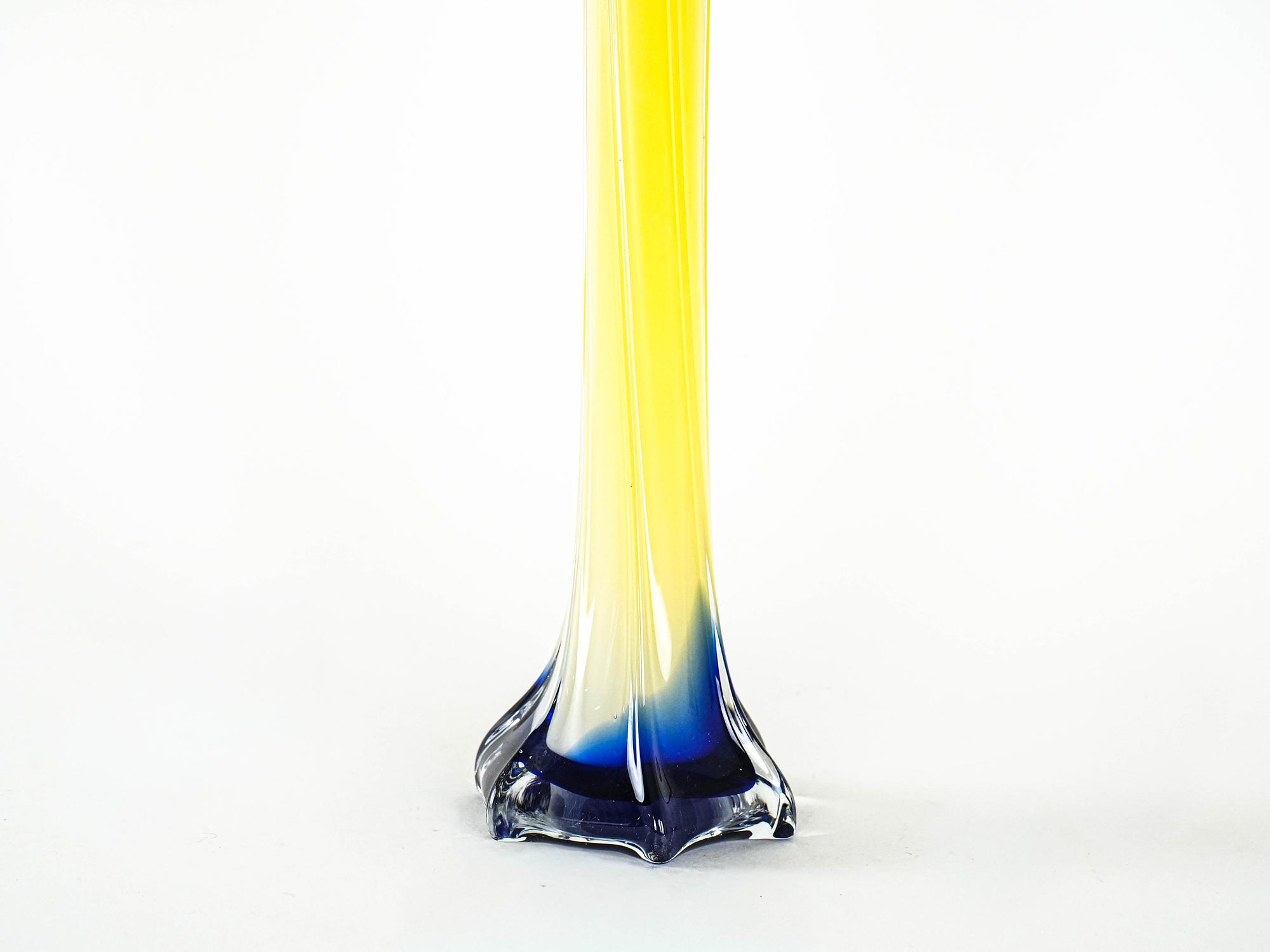 Vase Murano Glass Yellow 1970s 6
