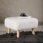 Salina Upholstered Ottoman Teddy Fabric White 2